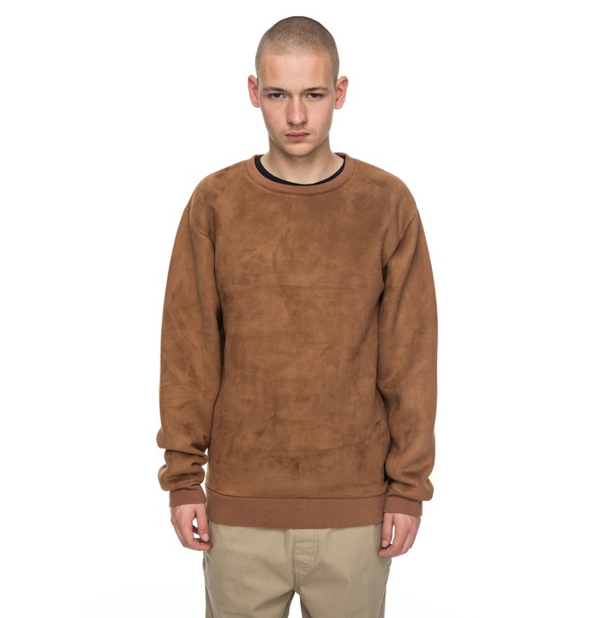 dcshoes, Atchison - Sweatshirt imitation suède, RAW UMBER (cmj0) 0 Atchison - Sweatshirt imitation suède Marron EDYFT03299 DC Shoes