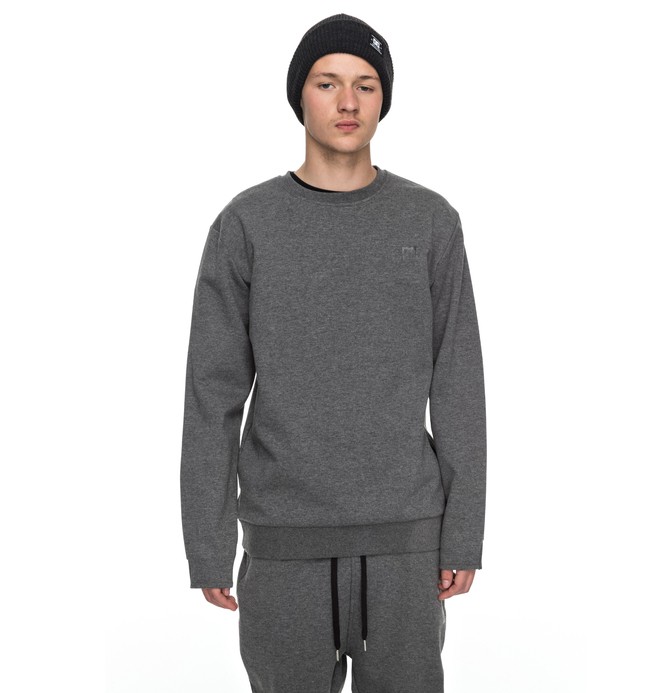 dcshoes, Men's Dukeries Technical Sweatshirt, CHARCOAL HEATHER (kteh) 0 Men's Dukeries Technical Sweatshirt Black EDYFT03302 DC Shoes