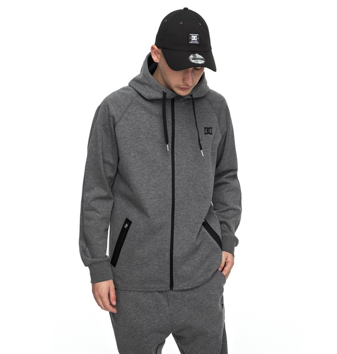 dcshoes, Woodmoor - Sweat à capuche technique zippé, CHARCOAL HEATHER (kteh) 0 Woodmoor - Sweat à capuche technique zippé EDYFT03303 DC Shoes