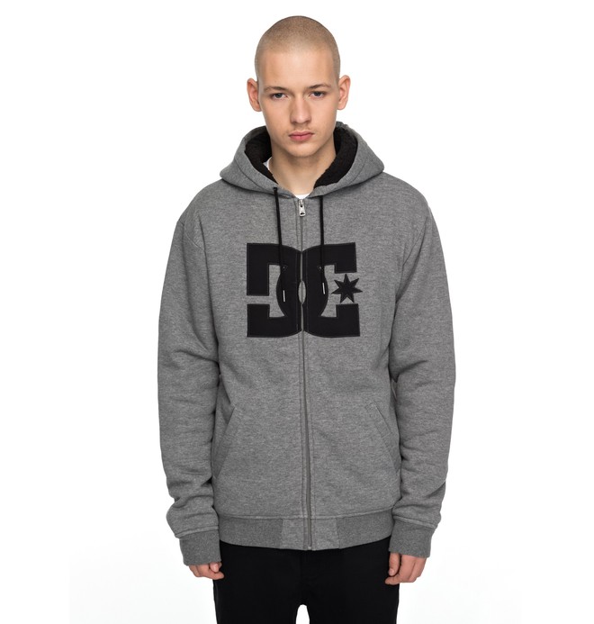 dcshoes, Star Sherpa Zipper Up Hoodie, CHARCOAL HEATHER (kteh) 0 Star Sherpa Zipper Up Hoodie EDYFT03320 DC Shoes