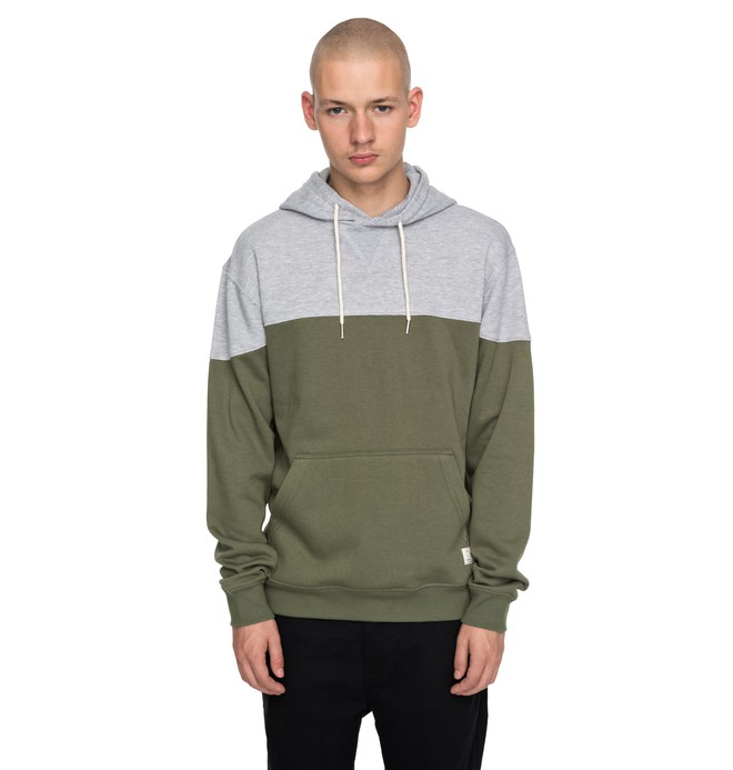 dcshoes, Men's Rebel Blocked Hoodie, VINTAGE GREEN (gzj0) 0 Men's Rebel Blocked Hoodie Green EDYFT03340 DC Shoes