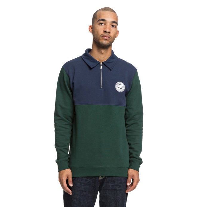 dcshoes, Dellwood - Sweat col polo avec demi-zip pour Homme, PINE GROVE (gzf0) 0 Dellwood - Sweat col polo avec demi-zip pour Homme Vert EDYFT03387 DC Shoes