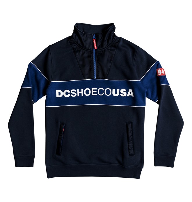dcshoes, Men's Clewiston Mock Half Zip Mock Neck Sweatshirt, BLACK IRIS (btl0) 0 Men's Clewiston Mock Half Zip Mock Neck Sweatshirt Blue EDYFT03391 DC Shoes