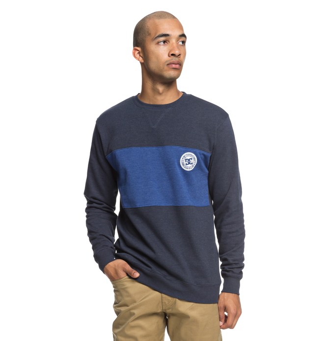dcshoes, Rebel Block Sweatshirt, BLACK IRIS (btl0) 0 Rebel Block Sweatshirt Blue EDYFT03393 DC Shoes