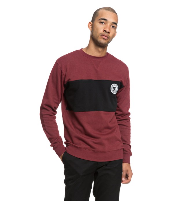 dcshoes, Rebel Block Sweatshirt, CABERNET (rzf0) 0 Rebel Block Sweatshirt Red EDYFT03393 DC Shoes