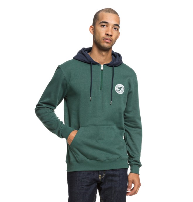 dcshoes, Rebel - Sudadera con cremallera hasta media altura y capucha para Hombre, HUNTER GREEN (grw0) 0 Rebel - Sudadera con cremallera hasta media altura y capucha para Hombre Verde EDYFT03395 DC Shoes