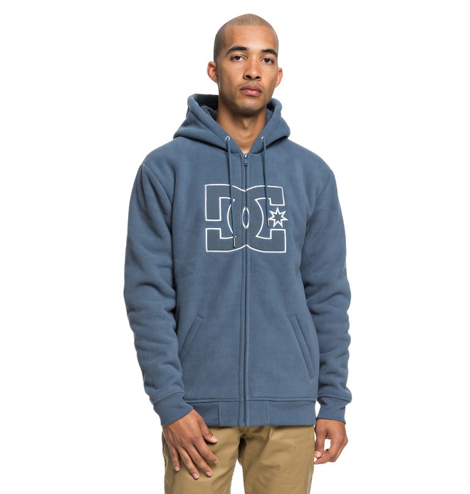 dcshoes, Men's New Star Sherpa Zip-Up Hoodie, BERING SEA (byg0) 0 Men's New Star Sherpa Zip-Up Hoodie EDYFT03399 DC Shoes