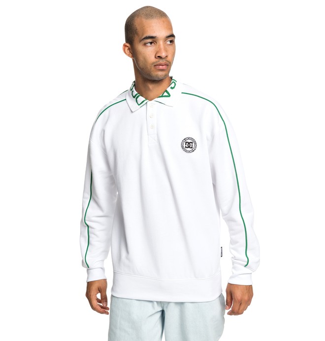 dcshoes, Springhill - Polo Sweatshirt for Men, SNOW WHITE (wbb0) 0 Springhill - Polo Sweatshirt for Men White EDYFT03420 DC Shoes