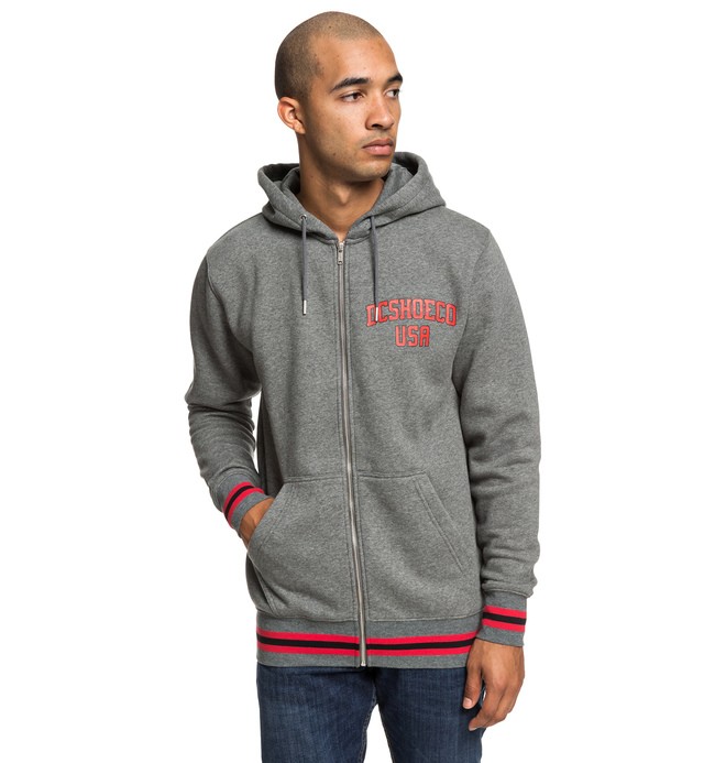 dcshoes, Glenridge - Zip-Up Hoodie for Men, HEATHER CHARCOAL (knyh) 0 Glenridge - Zip-Up Hoodie for Men Black EDYFT03431 DC Shoes