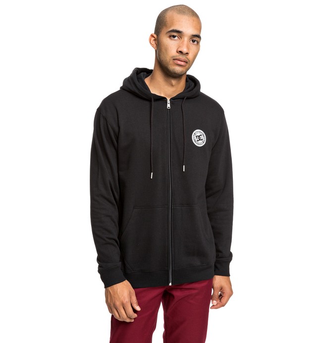 dcshoes, Rebel - Zip-Up Hoodie for Men, BLACK (kvj0) 0 Rebel - Zip-Up Hoodie for Men Black EDYFT03434 DC Shoes