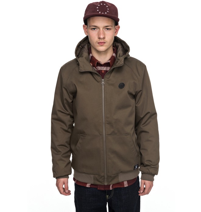 dcshoes, Men's Ellis Hooded Bomber Jacket, TAUPE (tms0) 0 Men's Ellis Hooded Bomber Jacket EDYJK03123 DC Shoes