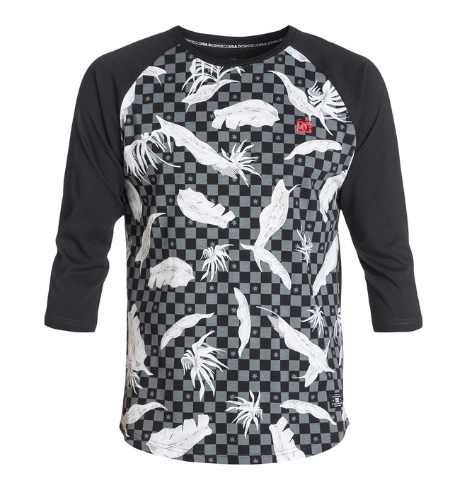 dcshoes, Men's Gatewood Raglan Tee, LEAFY CHECK BLACK (kvj1) 0 Men's Gatewood Raglan Tee EDYKT03118 DC Shoes