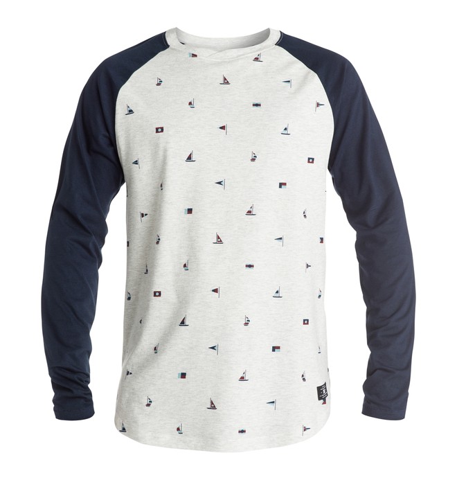 dcshoes, Men's Downey Long Sleeve Tee, TEAM FLAG LIGHT HEATHER GREY (sey2) 0 Men's Downey Long Sleeve Tee EDYKT03200 DC Shoes