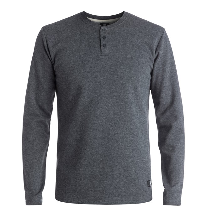dcshoes, Erlandson - Sweat Col Boutonné, HEATHER CHARCOAL (kteh) 0 Erlandson - Sweat Col Boutonné EDYKT03303 DC Shoes