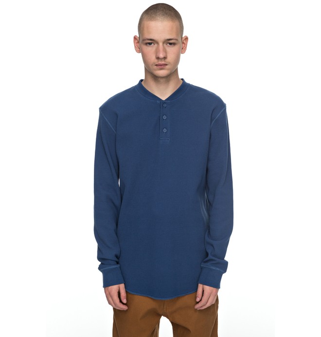 dcshoes, Cliffwood Long Sleeve Henley Tee, WASHED INDIGO (bsa0) 0 Cliffwood Long Sleeve Henley Tee EDYKT03349 DC Shoes