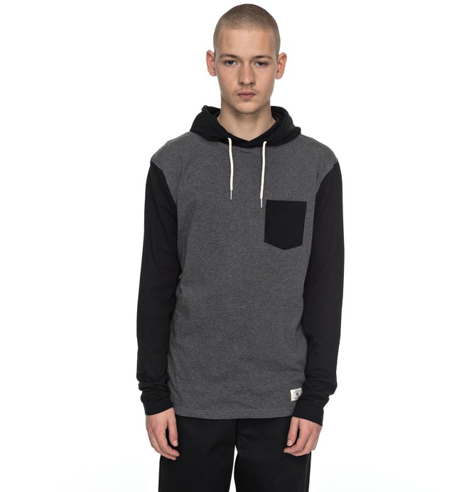 dcshoes, Rellin - T shirt à capuche à manches longues, CHARCOAL HEATHER (kteh) 0 Rellin - T shirt à capuche à manches longues Noir EDYKT03357 DC Shoes