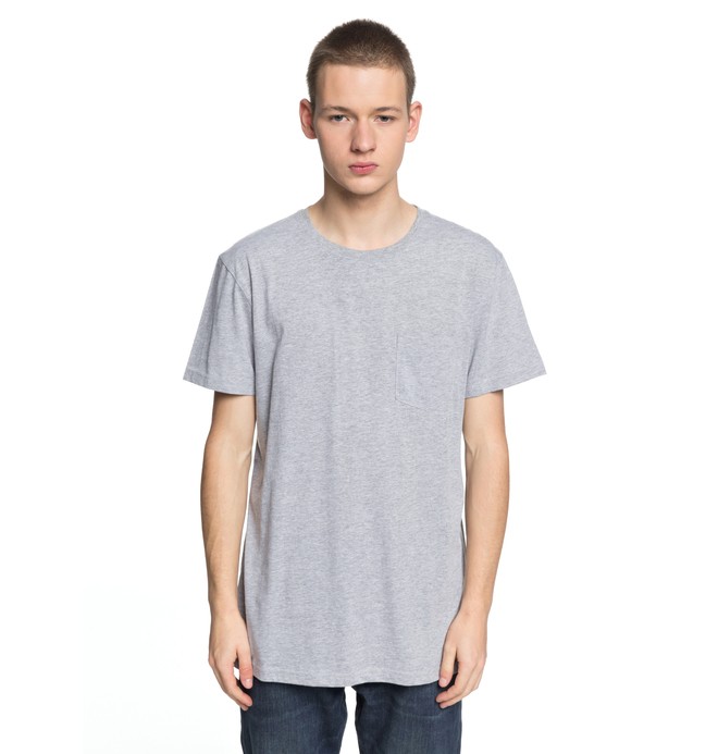 dcshoes, Men's Basic Pocket Tee, GREY HEATHER (knfh) 0 Men's Basic Pocket Tee Black EDYKT03394 DC Shoes