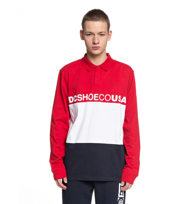 dcshoes, Men's Stewardson Long Sleeve Polo Shirt, TANGO RED (rrh0) 0 Men's Stewardson Long Sleeve Polo Shirt Red EDYKT03395 DC Shoes