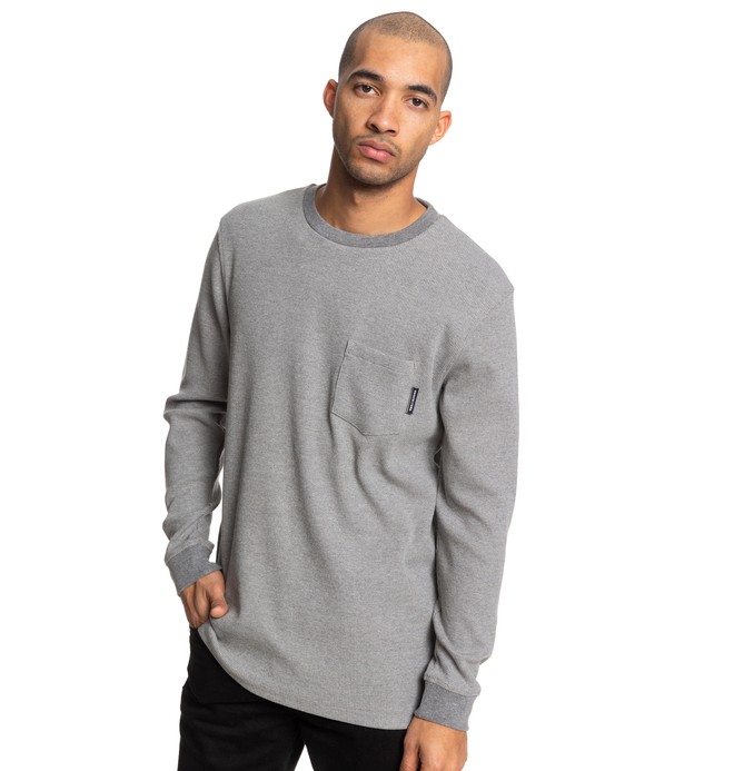 dcshoes, Fraserview Long Sleeve Tee, GREY HEATHER (knfh) 0 Fraserview Long Sleeve Tee Black EDYKT03417 DC Shoes