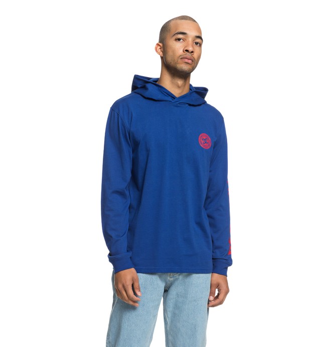 dcshoes, Men's Rellin Long Sleeve Hooded Tee, SODALITE BLUE (byb0) 0 Men's Rellin Long Sleeve Hooded Tee EDYKT03418 DC Shoes
