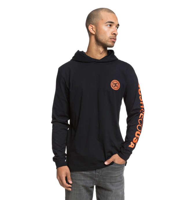 dcshoes, Rellin Long Sleeve Hooded Tee, BLACK (kvj0) 0 Rellin Long Sleeve Hooded Tee Black EDYKT03418 DC Shoes