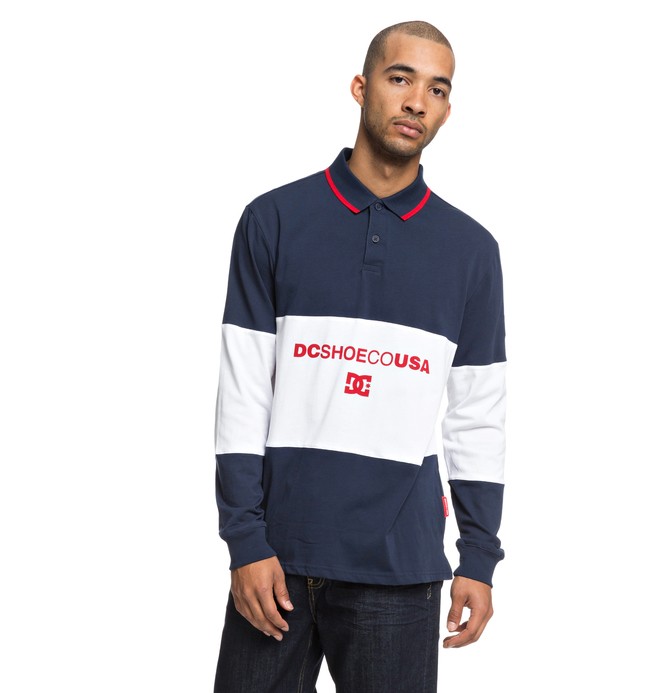 dcshoes, Men's Emerson Long Sleeve Polo Shirt, BLACK IRIS (btl0) 0 Men's Emerson Long Sleeve Polo Shirt EDYKT03419 DC Shoes