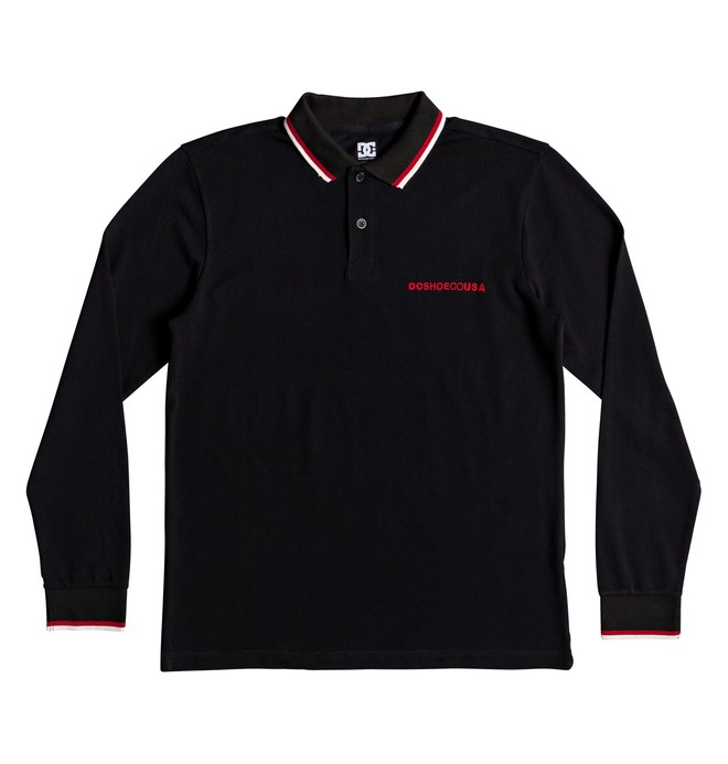 dcshoes, Men's Lakebay Long Sleeve Polo Shirt, BLACK (kvj0) 0 Men's Lakebay Long Sleeve Polo Shirt Black EDYKT03428 DC Shoes