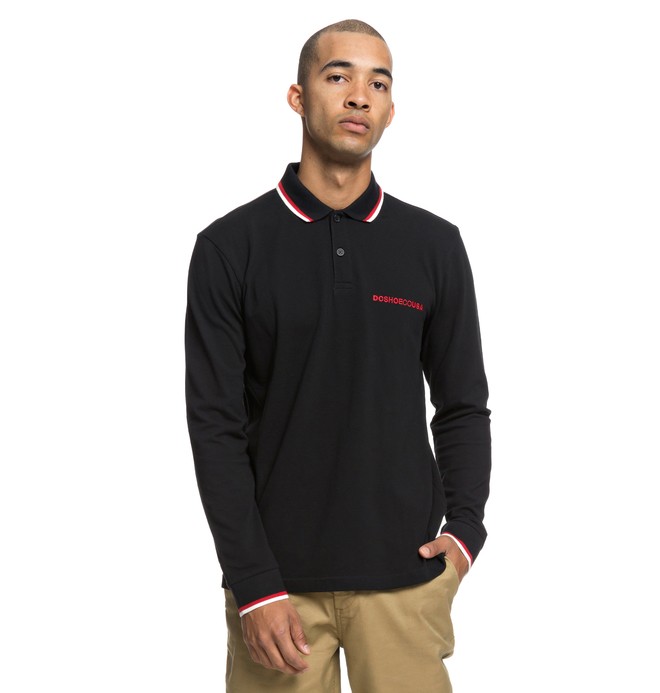 dcshoes, Lakebay Long Sleeve Polo Shirt, BLACK (kvj0) 0 Lakebay Long Sleeve Polo Shirt Black EDYKT03428 DC Shoes