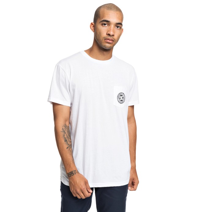 dcshoes, Basic - T-shirt pour Homme, SNOW WHITE (wbb0) 0 Basic - T-shirt pour Homme Blanc EDYKT03458 DC Shoes