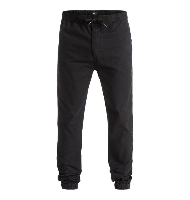 men's black chino joggers