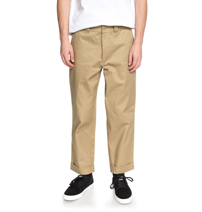 dcshoes, Men's Rolled On Baggy Chinos, KHAKI (clm0) 0 Men's Rolled On Baggy Chinos Brown EDYNP03134 DC Shoes