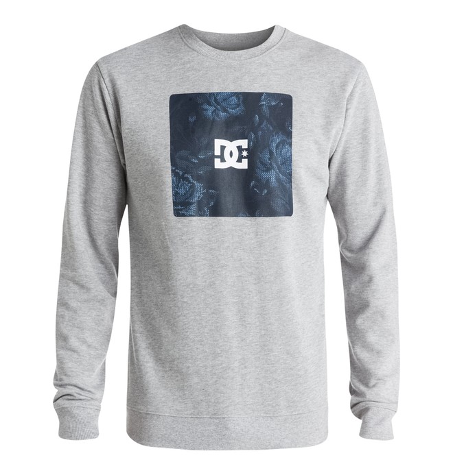 dcshoes, Men's Square Hit Crew Sweatshirt, HEATHER GREY (knfh) 0 Men's Square Hit Crew Sweatshirt EDYSF03089 DC Shoes