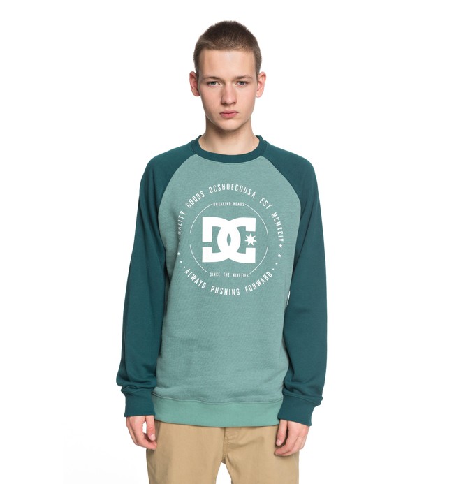 dcshoes, Rebuilt Sweatshirt, JUNE BUG/ DEEP SEA (xggg) 0 Rebuilt Sweatshirt Green EDYSF03106 DC Shoes