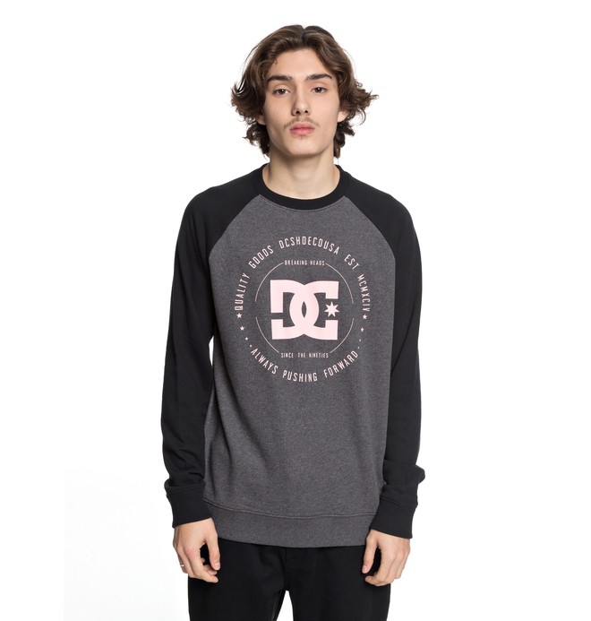 dcshoes, Men's Rebuilt Sweatshirt, BLACK/ CHARCOAL HEATHER (xkkk) 0 Men's Rebuilt Sweatshirt Black EDYSF03106 DC Shoes