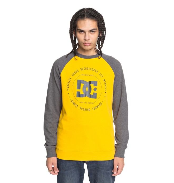 dcshoes, Rebuilt - Sudadera para Hombre, HEATHER CHARCOAL/ OLD GOLD (xkky) 0 Rebuilt - Sudadera para Hombre Negro EDYSF03106 DC Shoes