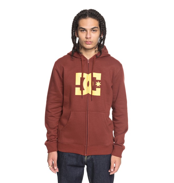 dcshoes, Star - Hoodie met Rits, FIRED BRICK/ OLD GOLD (xrry) 0 Star - Hoodie met Rits Red EDYSF03108 DC Shoes
