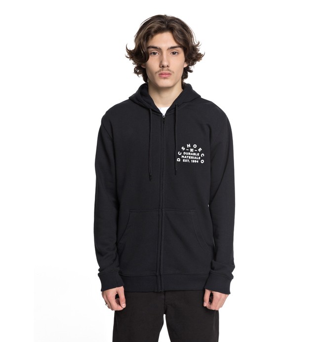 dcshoes, Durable Timer Zip Up Hoodie, BLACK (kvj0) 0 Durable Timer Zip Up Hoodie EDYSF03155 DC Shoes