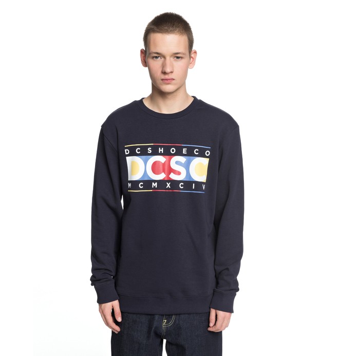 dcshoes, Knuckle In A Row Sweatshirt, DARK INDIGO (byj0) 0 Knuckle In A Row Sweatshirt EDYSF03157 DC Shoes