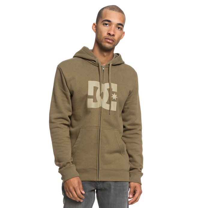 dcshoes, Star - Zip-Up Hoodie for Men, BURNT OLIVE (gpz0) 0 Star - Zip-Up Hoodie for Men Green EDYSF03173 DC Shoes