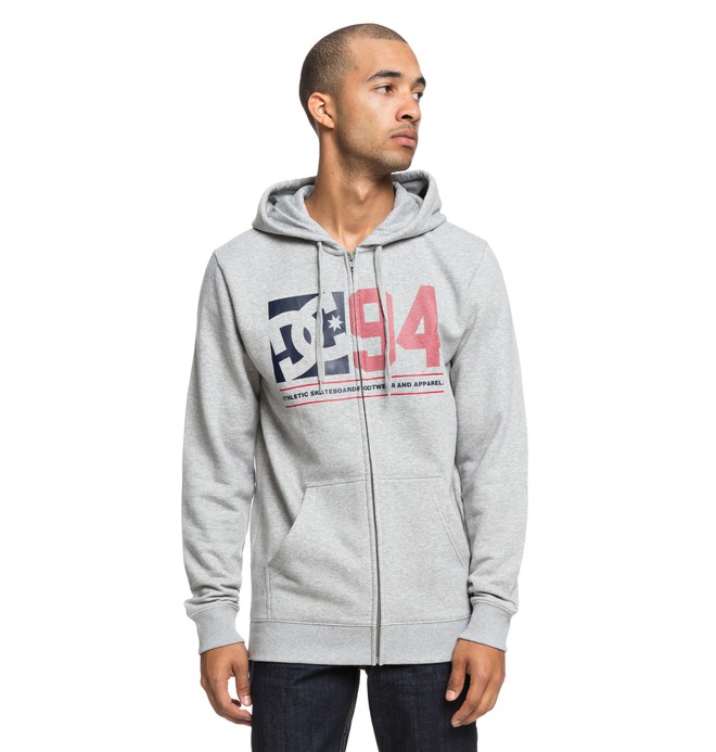 dcshoes, Player Seven Zip-Up Hoodie, GREY HEATHER (knfh) 0 Player Seven Zip-Up Hoodie Black EDYSF03176 DC Shoes