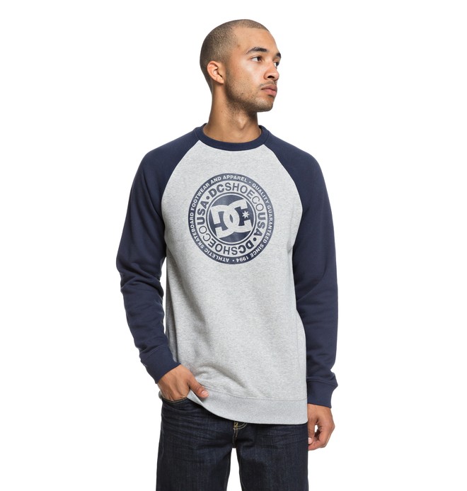 dcshoes, Men's Circle Star Sweatshirt, BLACK IRIS/ GREY HEATHER (xbbs) 0 Men's Circle Star Sweatshirt Blue EDYSF03177 DC Shoes