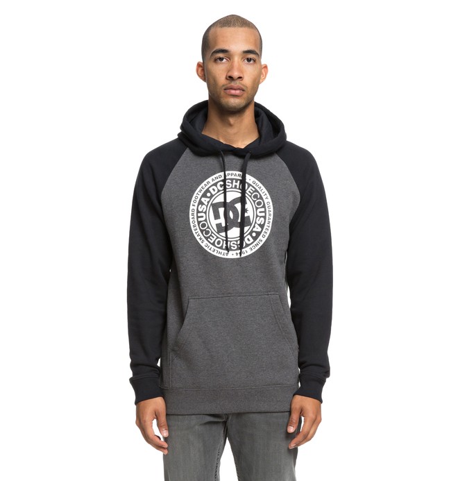 dcshoes, Circle Star - Sudadera con capucha para Hombre, BLACK/ CHARCOAL HEATHER (xkkk) 0 Circle Star - Sudadera con capucha para Hombre Negro EDYSF03178 DC Shoes