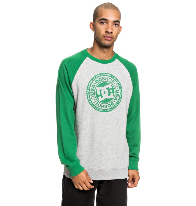 dcshoes, Circle Star - Sweatshirt for Men, AMAZON/ GREY HEATHER (xggs) 0 Circle Star - Sweatshirt for Men Green EDYSF03198 DC Shoes