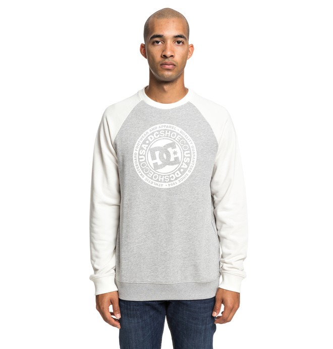dcshoes, Circle Star - Sweatshirt for Men, SNOW WHITE/ GREY HEATHER (xwws) 0 Circle Star - Sweatshirt for Men White EDYSF03198 DC Shoes