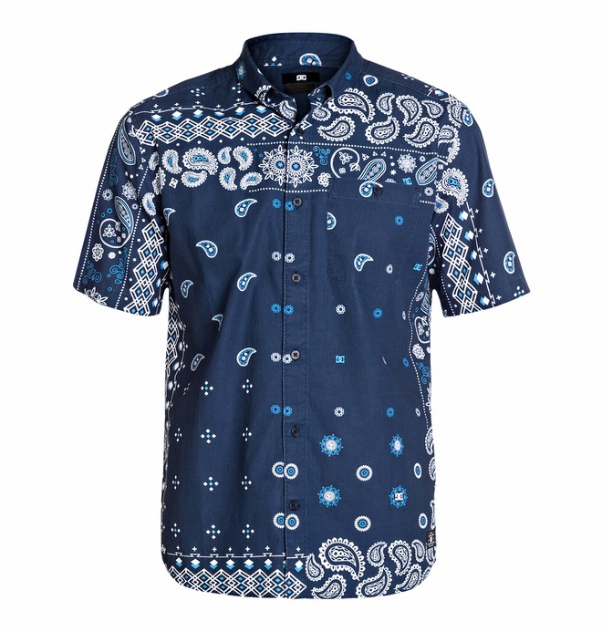 dcshoes, Tudor City SS Shirt, INDIGO PAISLEY (btn5) 0 Tudor City SS Shirt EDYWT03021 DC Shoes