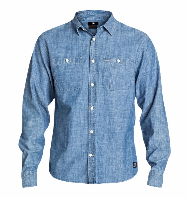 dcshoes, Men's Clinton Hill Ls Shirt, INDIGO (btn0) 0 Men's Clinton Hill Ls Shirt EDYWT03022 DC Shoes