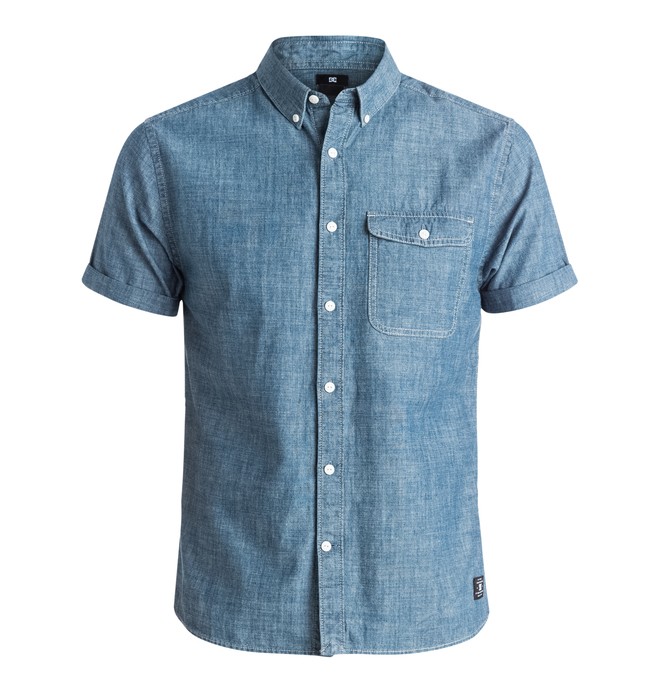 dcshoes, Men's Riot Van Short Sleeve Shirt, INDIGO CHAMBRAY (ktw0) 0 Men's Riot Van Short Sleeve Shirt EDYWT03080 DC Shoes