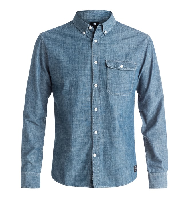 dcshoes, Men's Riot Van Long Sleeve Shirt, INDIGO CHAMBRAY (ktw0) 0 Men's Riot Van Long Sleeve Shirt EDYWT03081 DC Shoes
