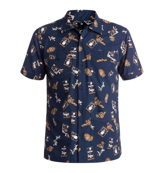 dcshoes, Men's Guayabera Short Sleeve Shirt, HABANA BLUE IRIS (btl5) 0 Men's Guayabera Short Sleeve Shirt EDYWT03089 DC Shoes