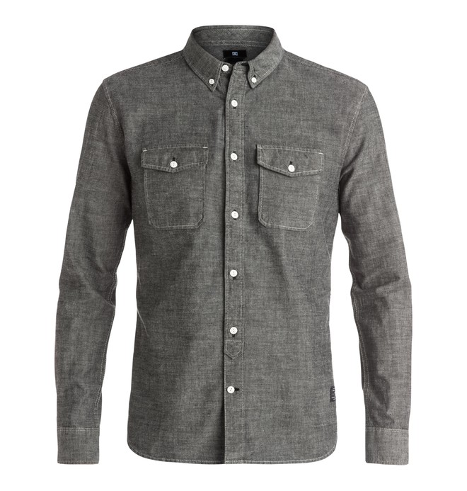 dcshoes, Men's Arrowood Long Sleeve Shirt, BLACK CHAMBRAY (kte0) 0 Men's Arrowood Long Sleeve Shirt EDYWT03106 DC Shoes
